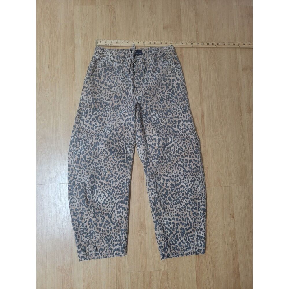 GAP Denim Pull-On Barrel Jeans Leopard Print 100% Cotton Small S